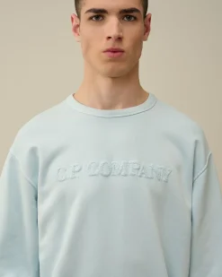 Online C.P. Company Sweatshirt Med Diagonal Fleece I Bomuld Blaek Bla
