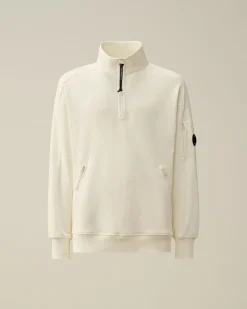 Best C.P. Company Sweatshirt Med Diagonal Fleece I Bomuld Blaek Bla