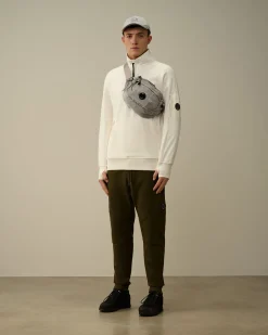 Best C.P. Company Sweatshirt Med Diagonal Fleece I Bomuld Blaek Bla