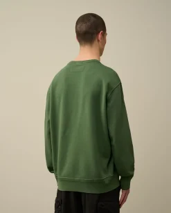 Sale C.P. Company Sweatshirt Med Diagonal Fleece I Bomuld Hvid Paere