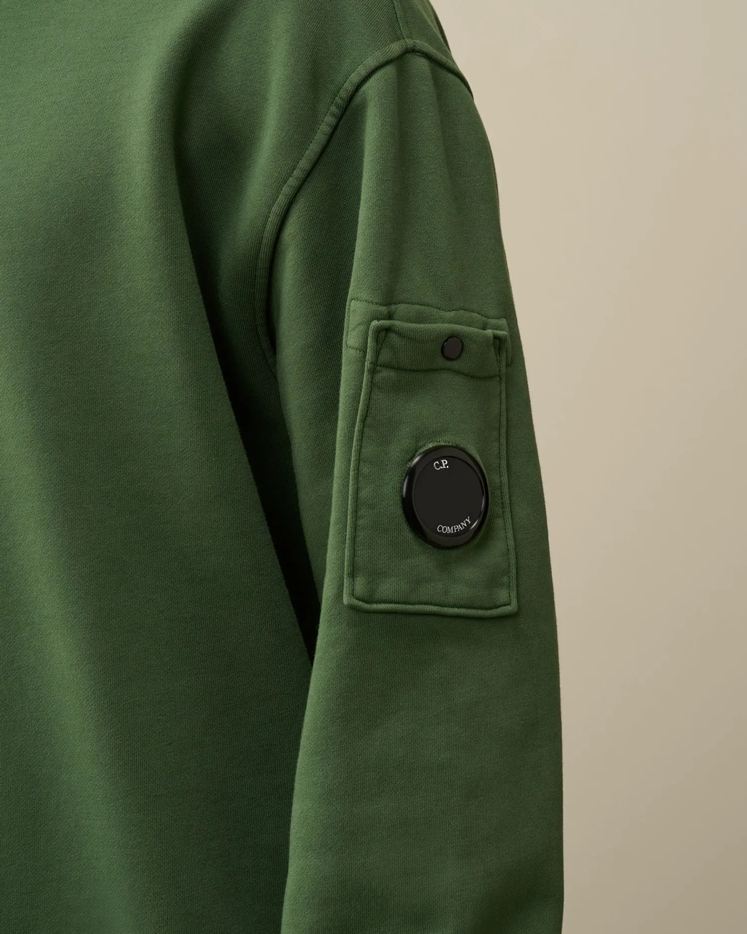 Sale C.P. Company Sweatshirt Med Diagonal Fleece I Bomuld Hvid Paere