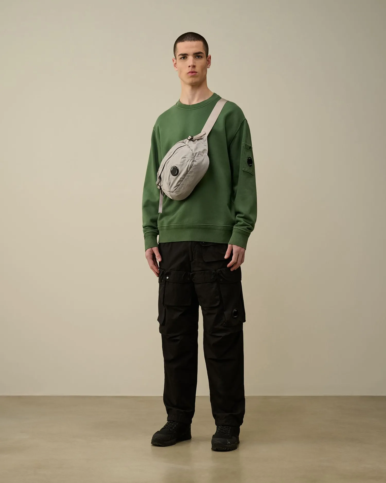 Sale C.P. Company Sweatshirt Med Diagonal Fleece I Bomuld Hvid Paere