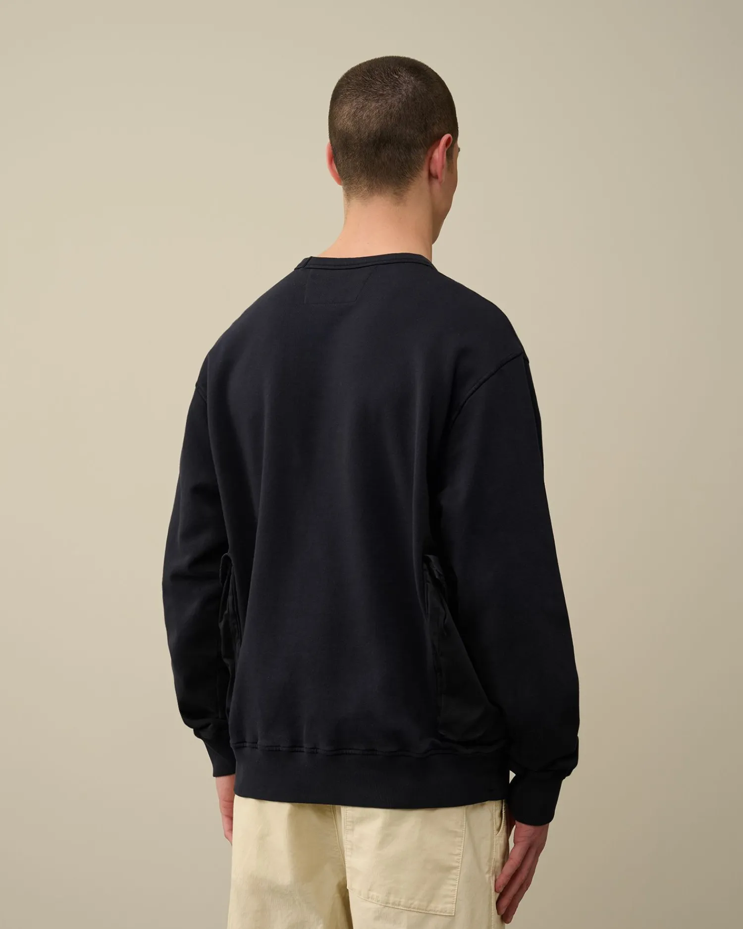 Sale C.P. Company Sweatshirt Med Diagonal Fleece I Bomuld Stjernelys Bla