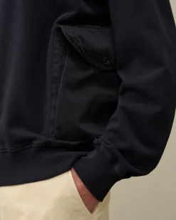 Sale C.P. Company Sweatshirt Med Diagonal Fleece I Bomuld Stjernelys Bla