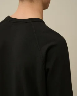 Outlet C.P. Company Sweatshirt Med Diagonal Fleece I Bomuld Stjernelys Bla