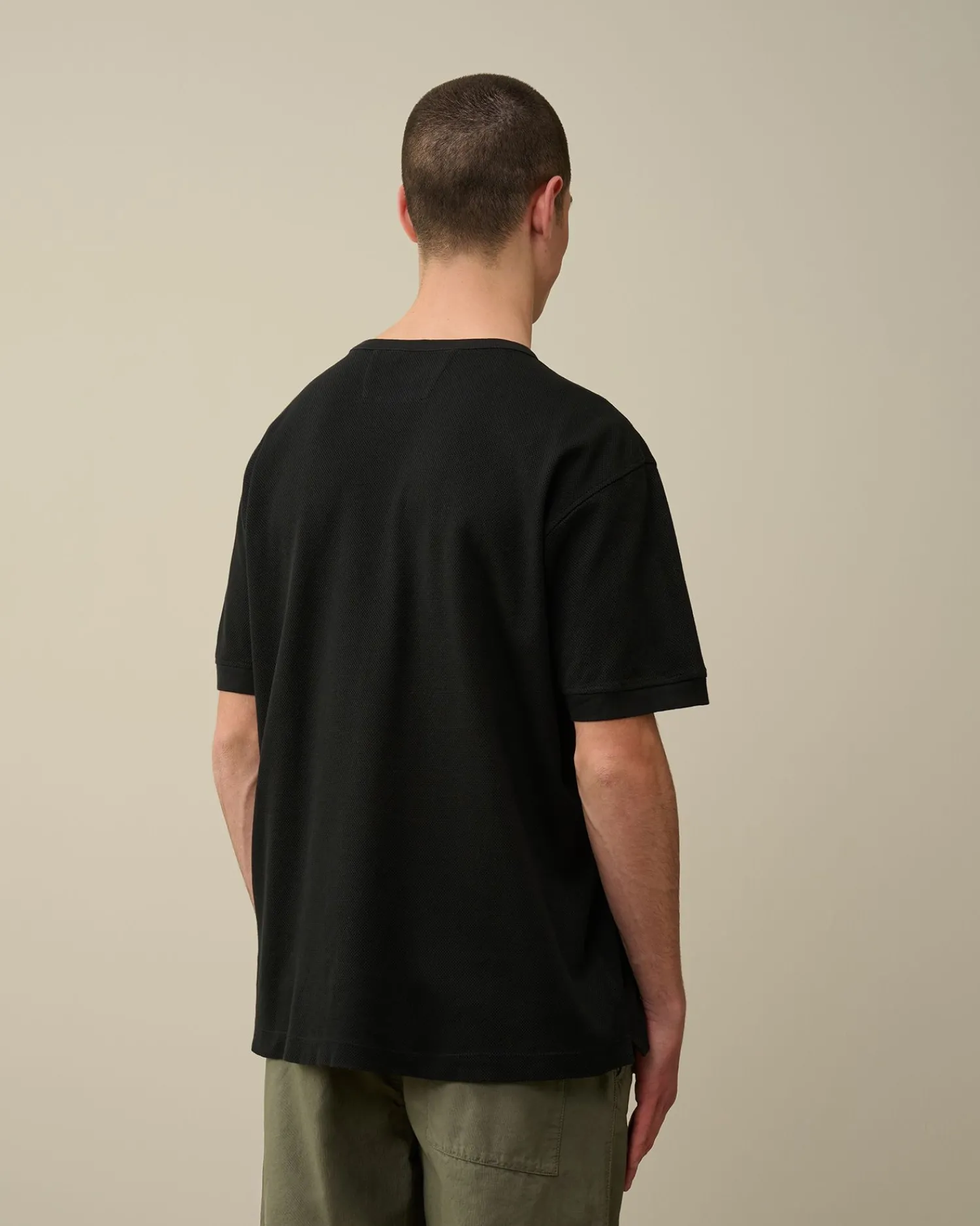 Best C.P. Company Tacting Piquet Svampet T-Shirt Blaek Bla