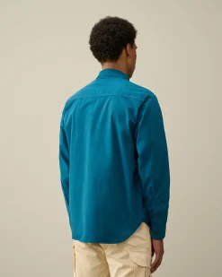 Discount C.P. Company Taylon L Skjorte Med Lynlas Rod Knop