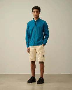 Discount C.P. Company Taylon L Skjorte Med Lynlas Rod Knop