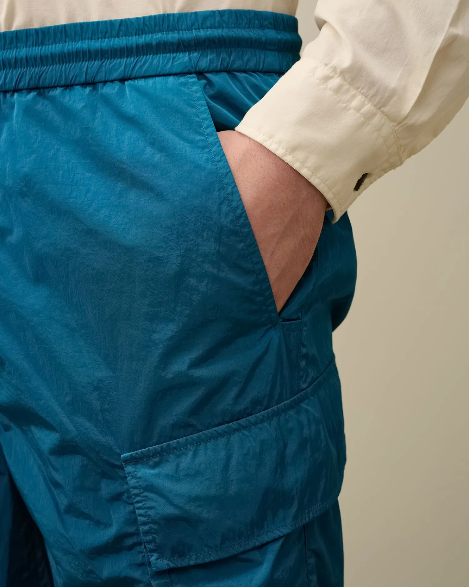 Outlet C.P. Company Twill Stretch Cargo Shorts Total Eclipse-Blue