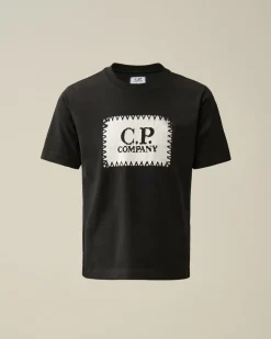 Cheap C.P. Company U16 Bomuld Jersey 30/1 Goggle T-Shirt Total Eclipse-Blue