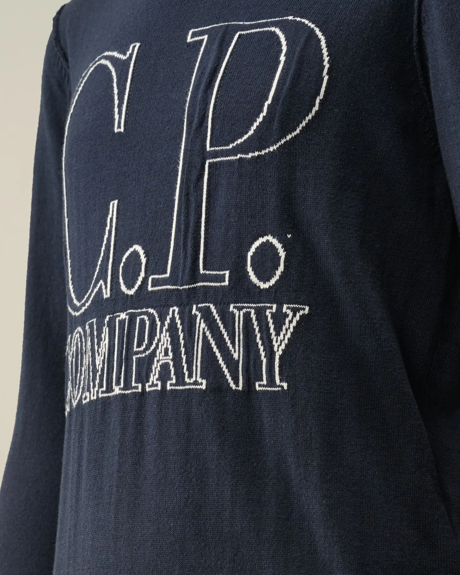 Hot C.P. Company U16 Bomuldsjersey 30/1 Logo T-Shirt Total Eclipse-Blue
