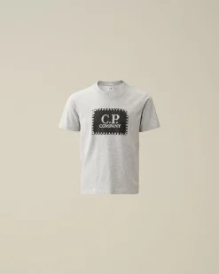 Store C.P. Company U16 Bomuldsjersey 30/1 Logo T-Shirt Total Eclipse-Blue