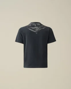 Online C.P. Company U16 Bomuldsjersey 30/1 Logo-T-Shirt Med Labelstil Gaze Hvid