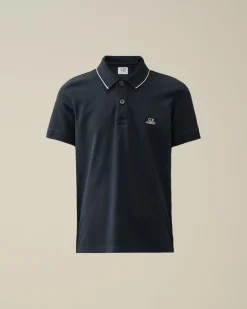 Flash Sale C.P. Company U16 Bomuldsjersey 30/1 Logo-T-Shirt Med Labelstil Gra Melange