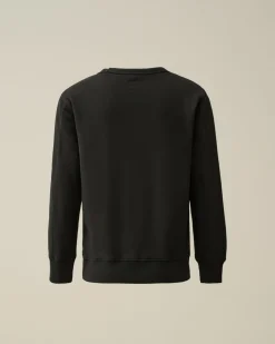 Store C.P. Company U16 Bomuldsjersey 30/1 Logo-T-Shirt Med Labelstil Sort