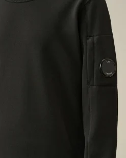 Store C.P. Company U16 Bomuldsjersey 30/1 Logo-T-Shirt Med Labelstil Sort