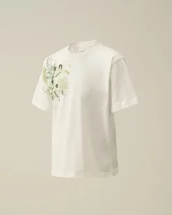 Outlet C.P. Company U16 Bomuldstroje 30/1 British Sailor T-Shirt Gaze Hvid