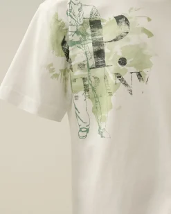 Outlet C.P. Company U16 Bomuldstroje 30/1 British Sailor T-Shirt Gaze Hvid