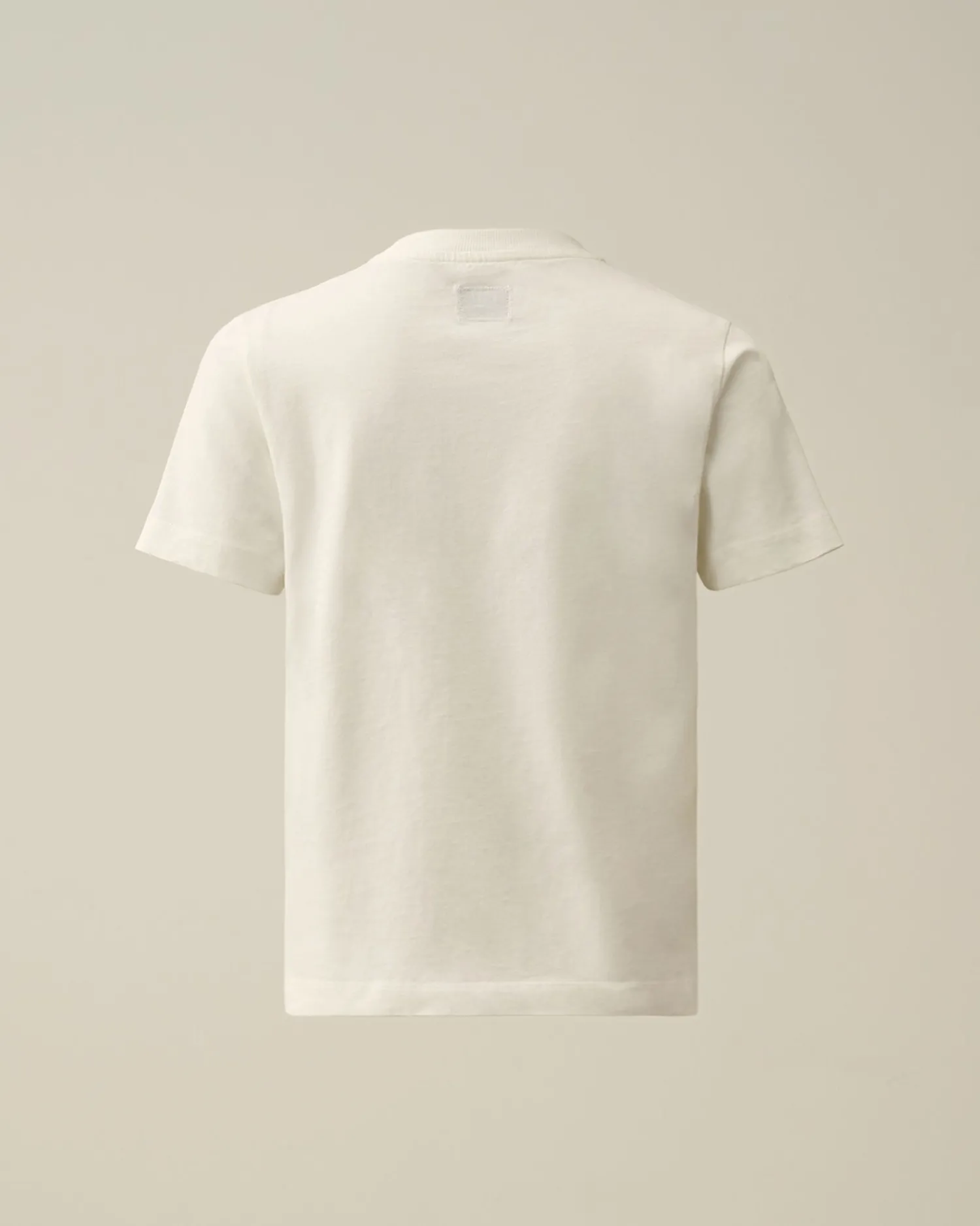 Fashion C.P. Company U16 Bomuldstroje 30/1 Maxi Logo T-Shirt Gaze Hvid