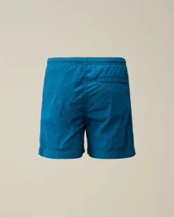 Hot C.P. Company U16 Chrome-R Logo Print Svommeshorts Blaek Bla