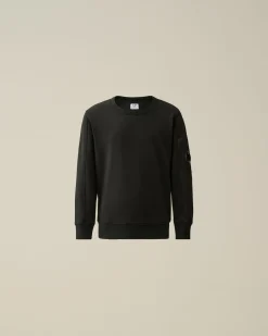 Store C.P. Company U16 Diagonal Fleece Cargo Joggingbukser Niagara-Bla