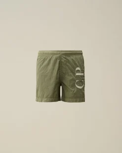 Store C.P. Company U16 Diagonal Fleece Cargo Shorts Gaze Hvid