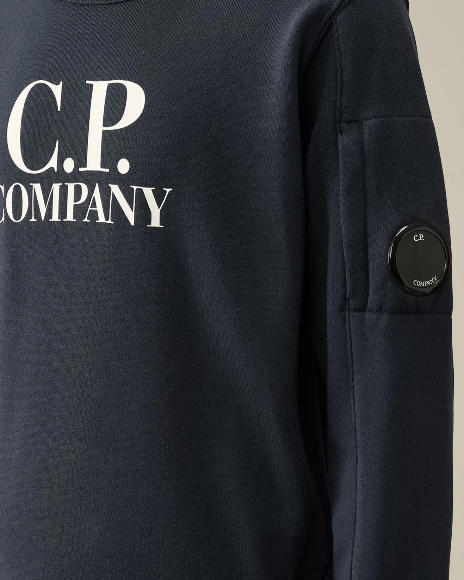 Discount C.P. Company U16 Diagonal Fleece Logo Sweatshirt Total Eclipse-Blue