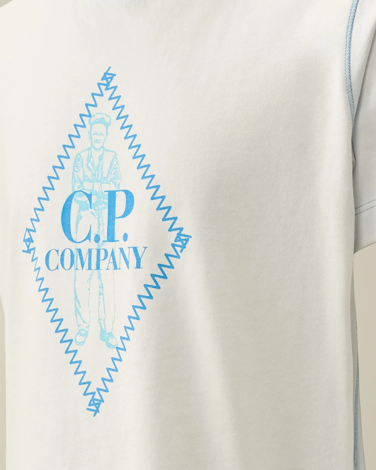 Cheap C.P. Company U16 Diagonal Fleece Logo Sweatshirt Total Eclipse-Blue