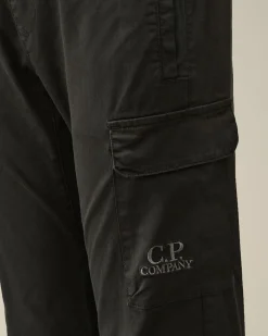 New C.P. Company U16 Light Fleece Mixed Cargo Shorts Turbulens-Gra