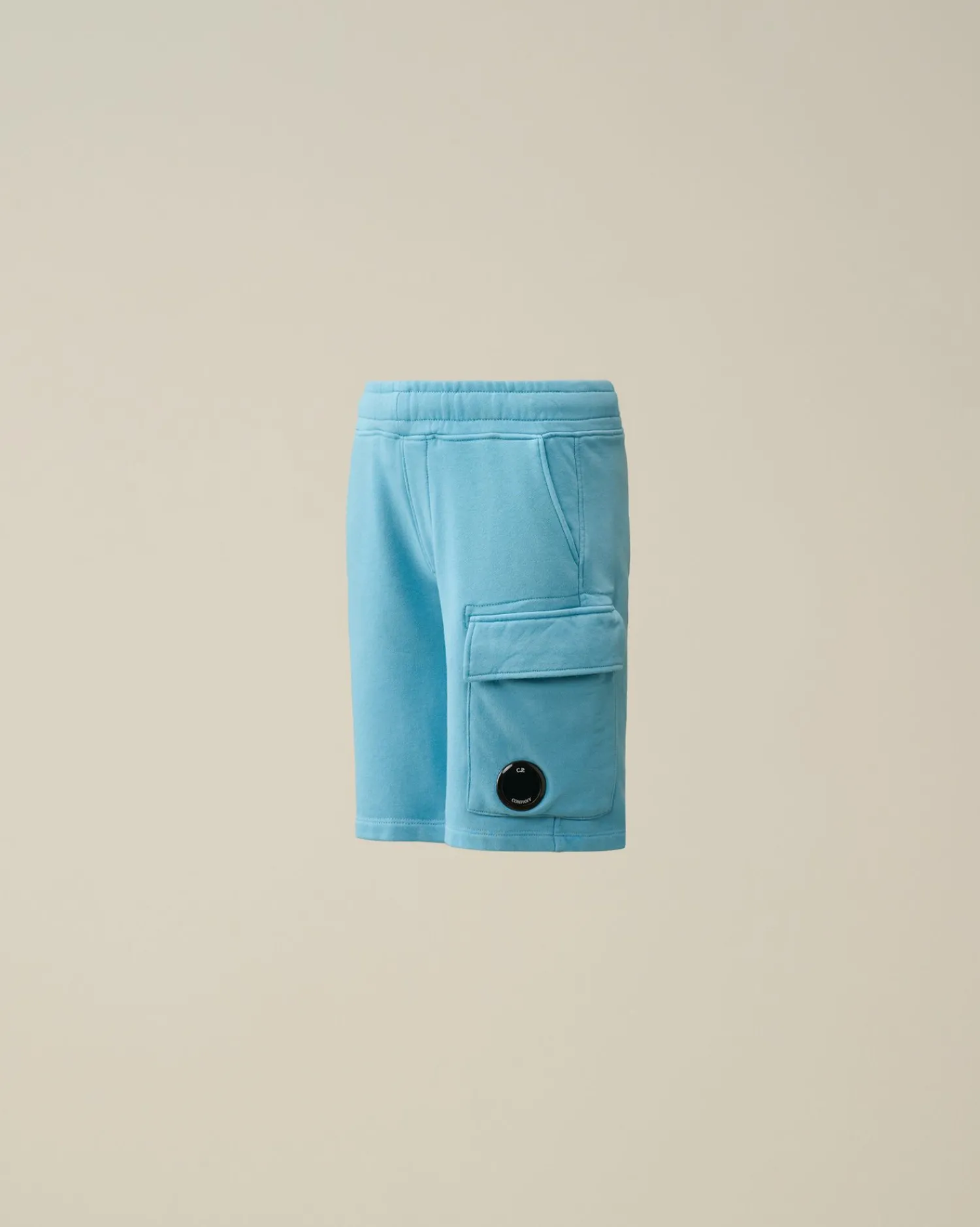 New C.P. Company U16 Light Fleece Mixed Cargo Shorts Turbulens-Gra