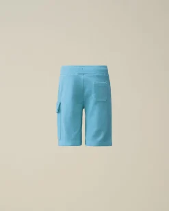 New C.P. Company U16 Light Fleece Mixed Cargo Shorts Turbulens-Gra