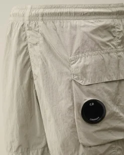 Best Sale C.P. Company U16 Stretch Gabardine Cargo Bukser Gaze Hvid