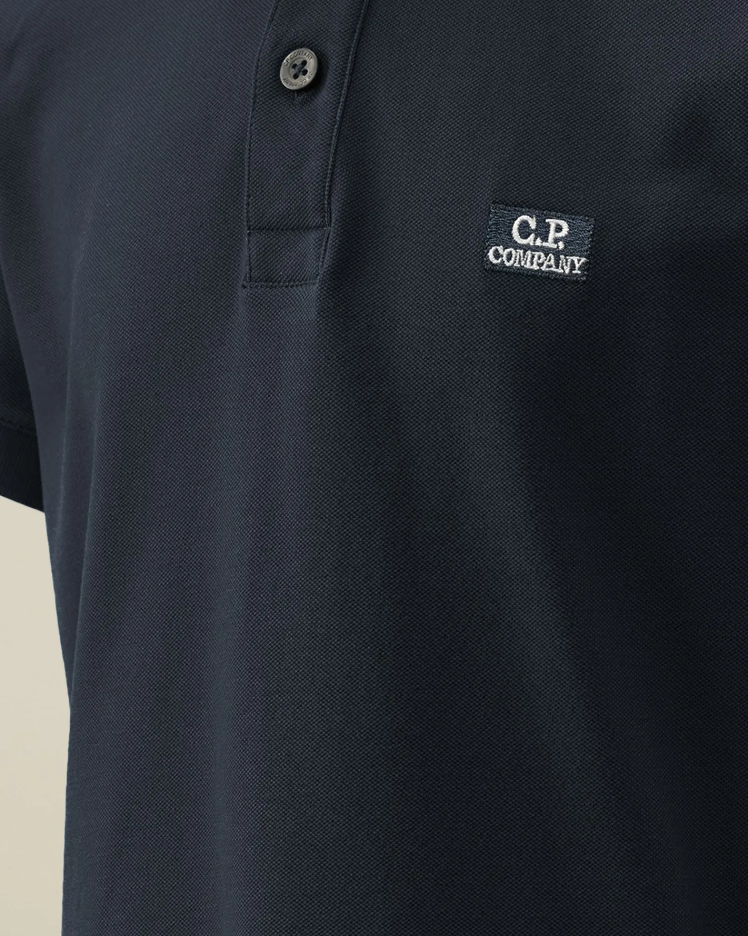 Sale C.P. Company U16 Stretch Piquet Logo Poloshirt Total Eclipse-Blue