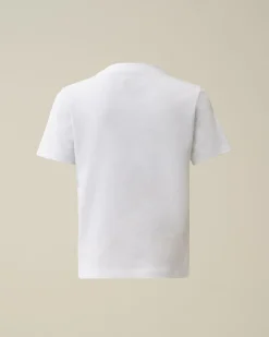 Clearance C.P. Company U16 Stretch Piquet Logo Stribet Poloshirt Med Krave Total Eclipse-Blue