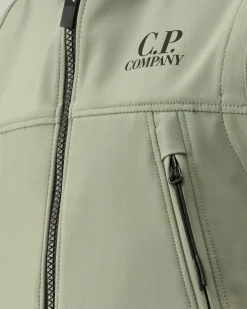 Shop C.P. Company U16 Stretch Piquet Logo Stribet Poloshirt Med Krave Green Bay